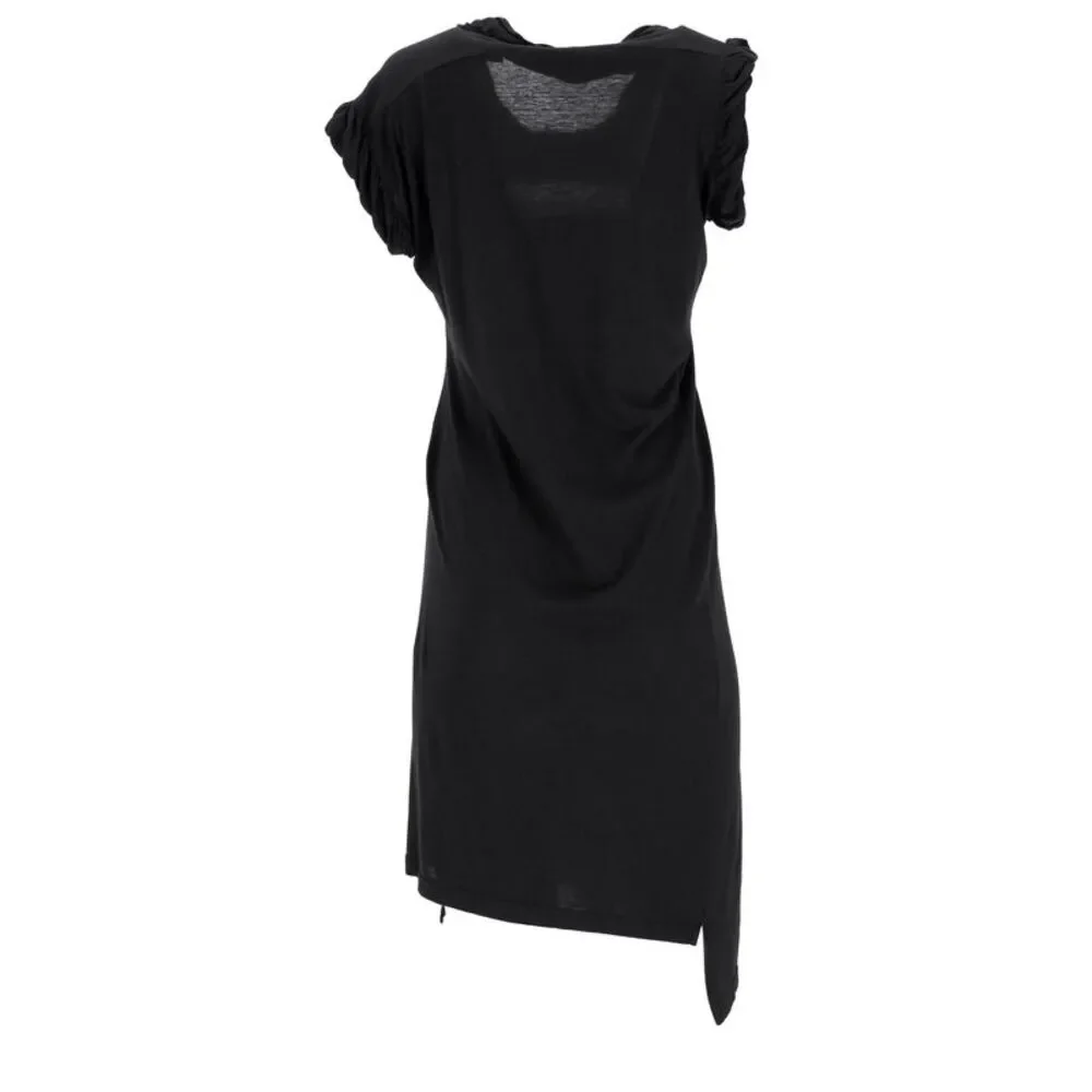 Vivienne Westwood Anglomania Draped Dress in Black Cotton_9